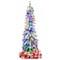 Pre-lit Artificial Christmas Tree Snow-Flocked Slim Pencil X-mas Decor
